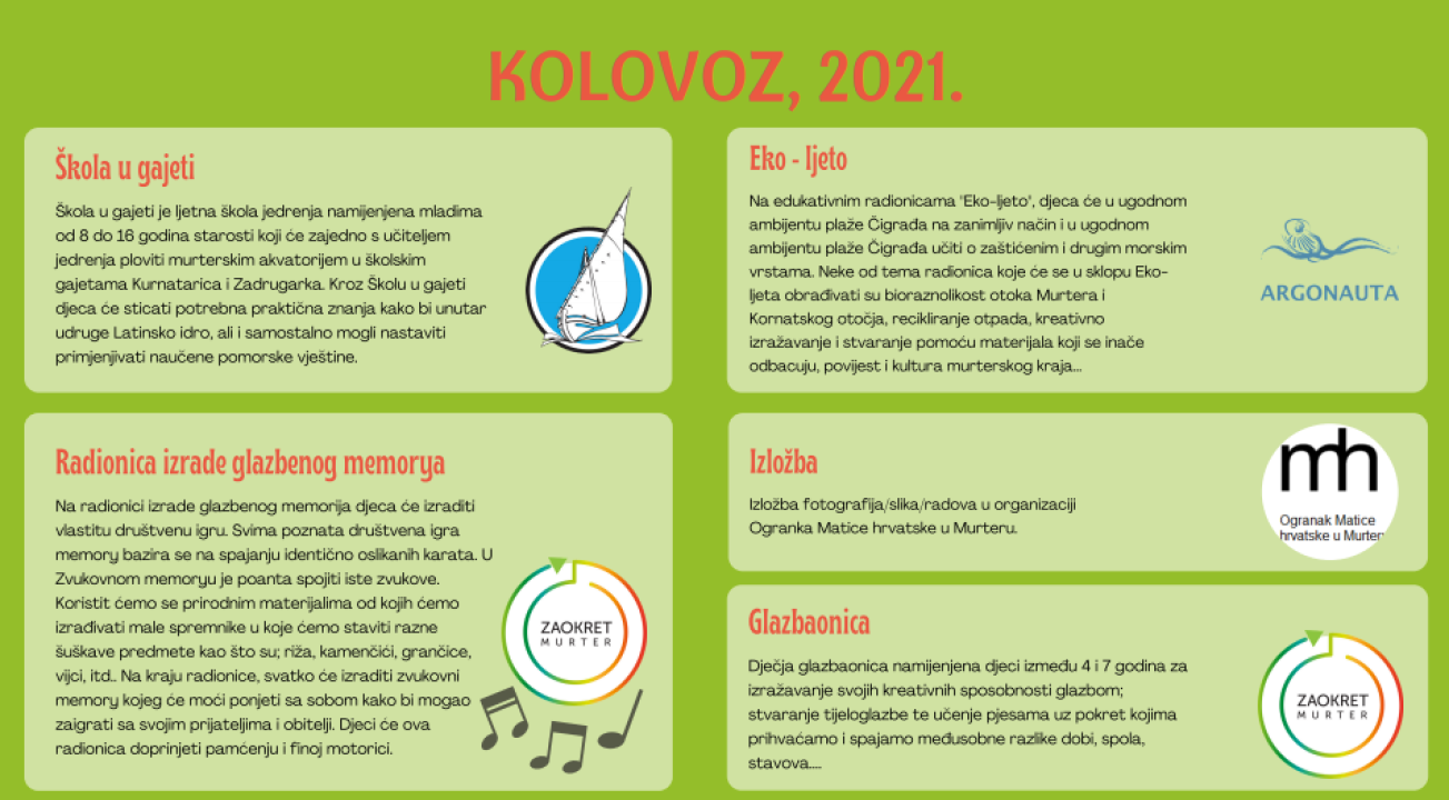 Provjerite kakve aktivnosti vas čekaju tijekom cijele godine u Društvenom centru Jedro u Murteru 