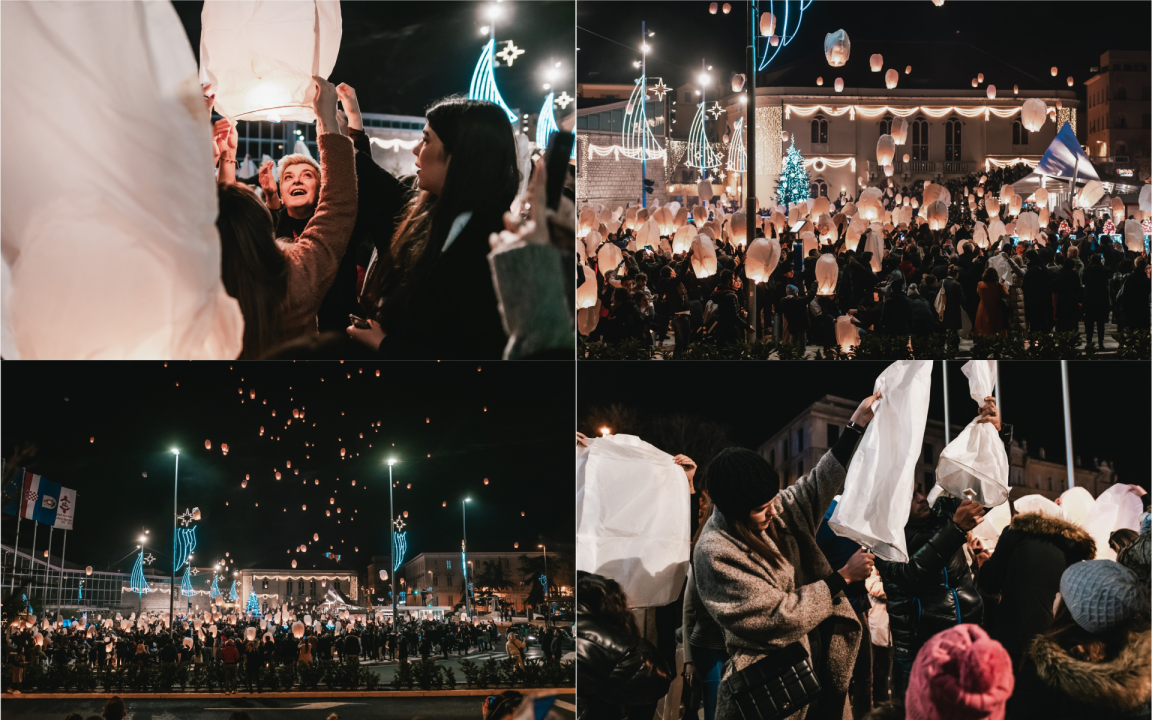 Na Poljani pušteni lampioni za Kiaru: Prekrasni prizori u mirnoj novogodišnjoj noći