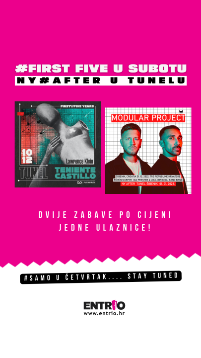 Dva partya po cijeni jedne ulaznice: Subotnja zabava u Tunelu u Mandalini i novogodišnji after party!