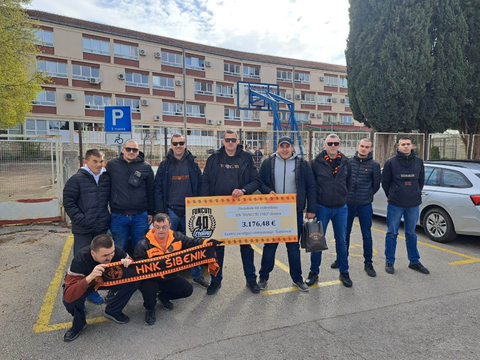 Humanitarna akcija u povodu 40. rođendana: Šibenski funcuti školi na Šubićevcu donirali 3176 eura 