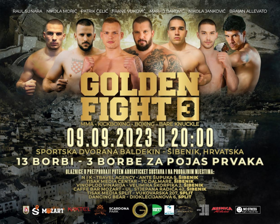 Najveći borilački spektakl 'Golden Fight' dolazi u Šibenik! 