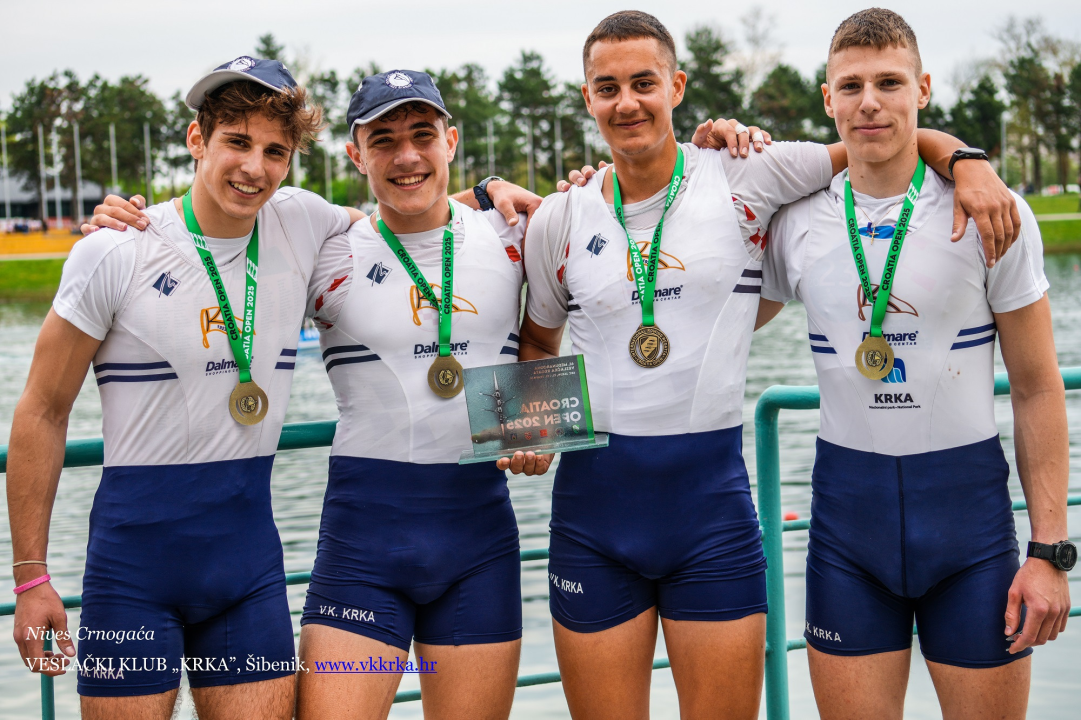 Zlatna izvedba četverca bez: Sjajni uspjesi veslača VK Krka na Croatia Open regati