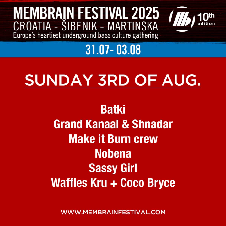 Jubilarni 10. Membrain Festival: Četiri dana na Martinskoj, više od 80 Dj-eva i izvođača iz cijele Europe