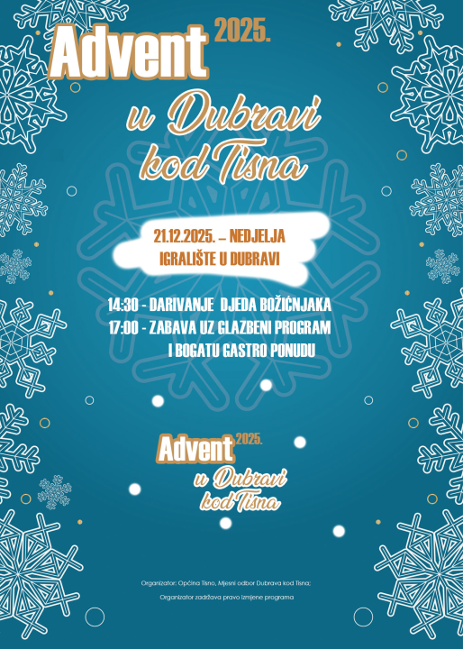 Advent u Tisnom donosi bogat program