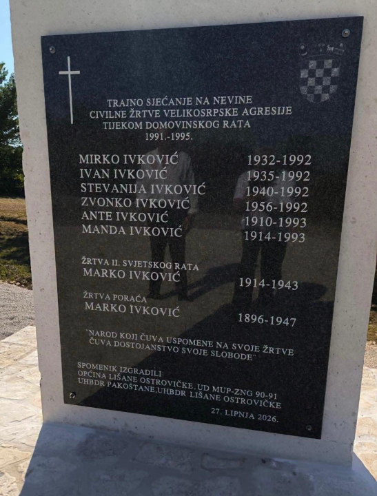 IPA Šibensko-kninska sudjelovala na svečanom otkrivanju spomenika civilnim žrtvama ratova