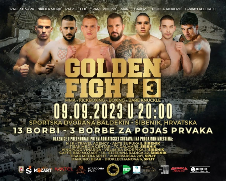 Najveći borilački spektakl 'Golden Fight' dolazi u Šibenik! 