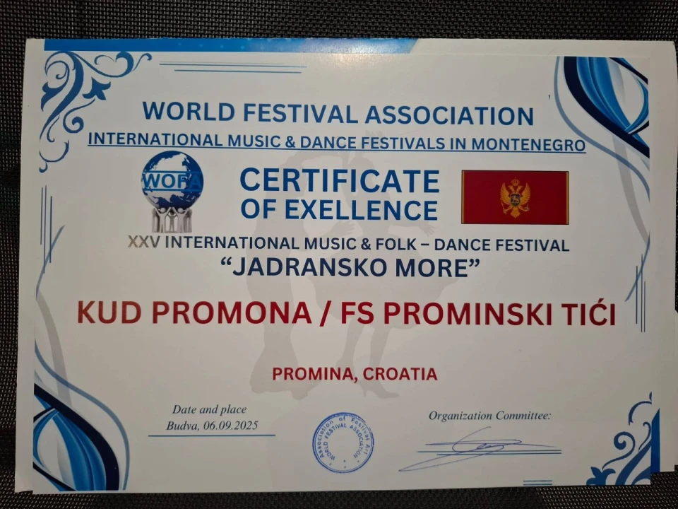 Prominski Tići oduševili na Međunarodnom festivalu u Budvi