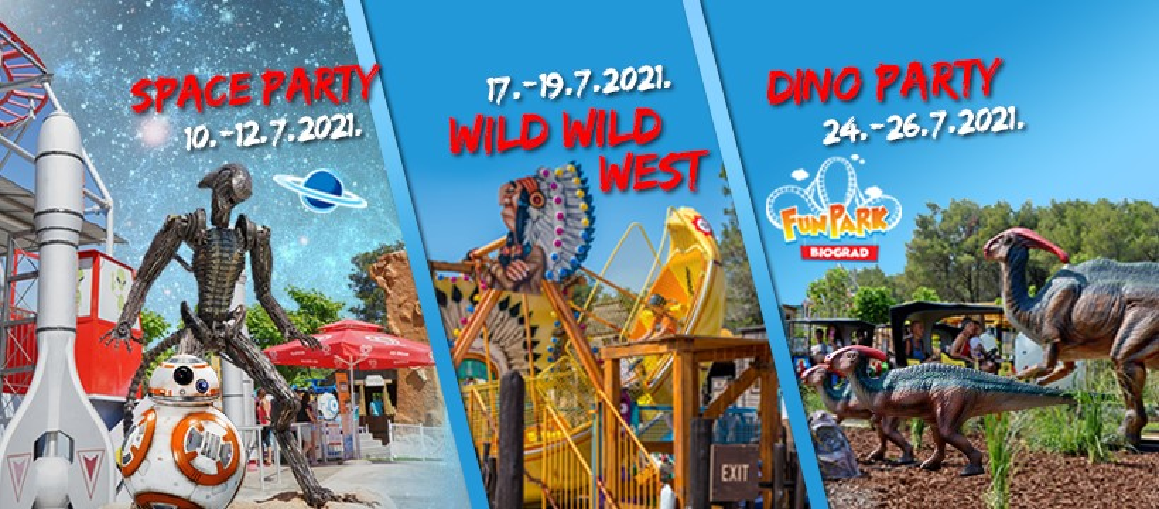 Put u svemir, na Divlji Zapad i vožnja kroz Jurski park čekaju vas u Fun Parku Biograd!