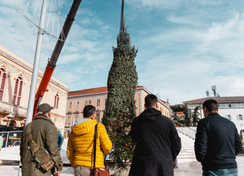 Fotografija 2 - Okončan šibenski raketni program: Šibenik dobio pravi 7,5 metara visok božićni bor
