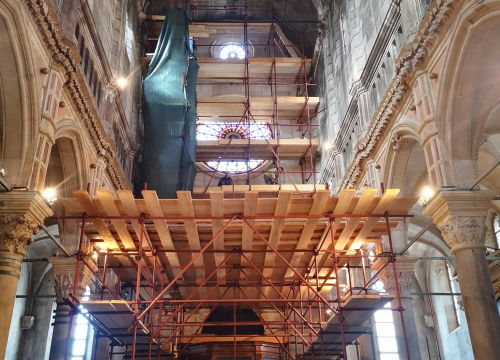 Fotografija 3 - Počinju novi radovi u šibenskoj katedrali, čisti se središnji svod: 'Na velikim svjetskim spomenicima uvijek je neka skela'