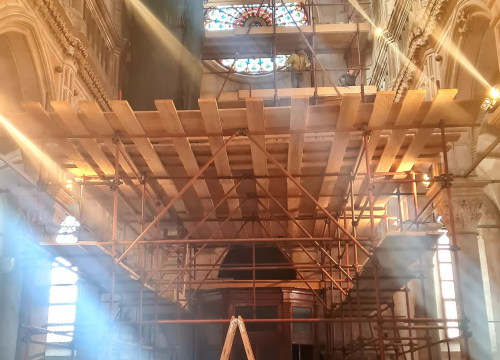 Fotografija 6 - Počinju novi radovi u šibenskoj katedrali, čisti se središnji svod: 'Na velikim svjetskim spomenicima uvijek je neka skela'