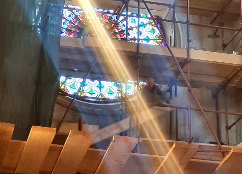 Fotografija 9 - Počinju novi radovi u šibenskoj katedrali, čisti se središnji svod: 'Na velikim svjetskim spomenicima uvijek je neka skela'