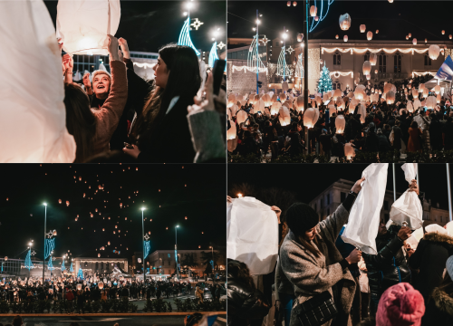 Na Poljani pušteni lampioni za Kiaru: Prekrasni prizori u mirnoj novogodišnjoj noći