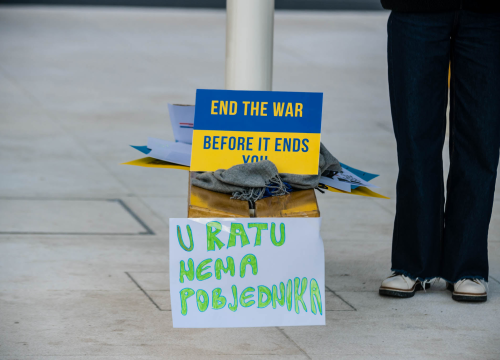 Fotografija 7 - Tridesetak Šibenčana okupilo se na Poljani: Mirno se prosvjedovalo protiv rata u Ukrajini