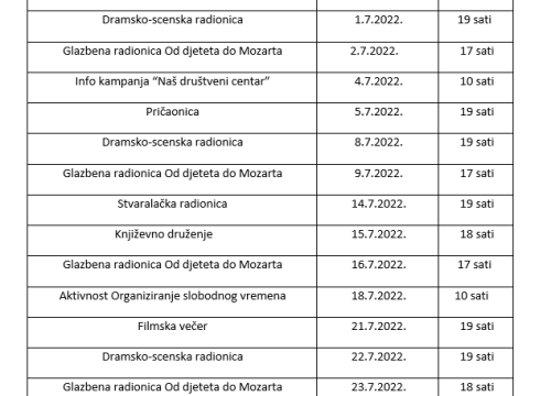 Fotografija 12 - Provjerite što vas čeka u Društvenom centru Grada Skradina tijekom srpnja!
