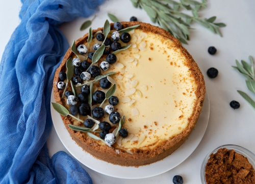 Prefin kolač koji se ne peče, cheesecake s borovnicama