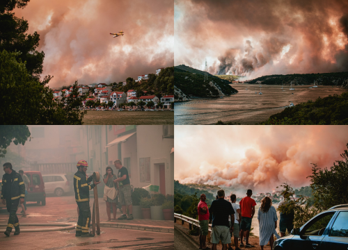 Fotografija 42 - Jedan vatrogasac ozlijeđen, četveročlana obitelj iz Rasline koja je ostala bez kuće smještena u Cvjetni dom