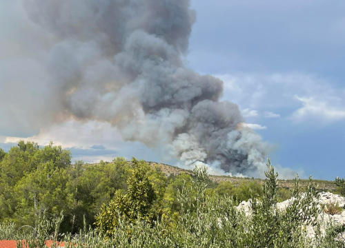 Fotografija 7 - U tijeku sanacija požarišta u Vrpolju: Na terenu 60 vatrogasaca i 21 vozilo