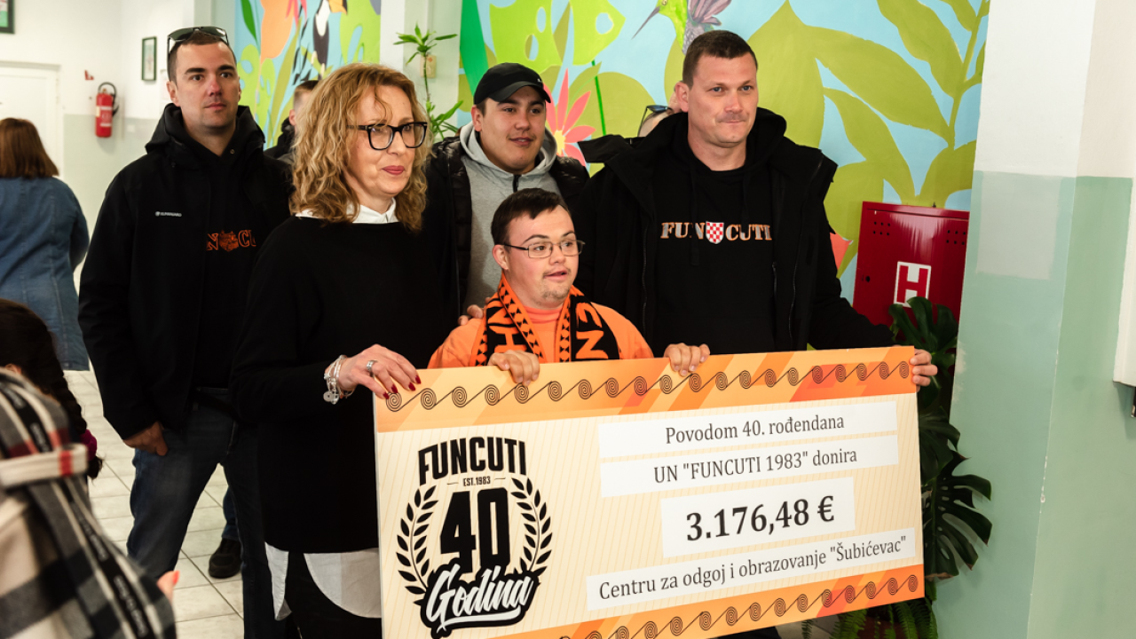 Humanitarna akcija u povodu 40. rođendana: Šibenski funcuti školi na Šubićevcu donirali 3176 eura