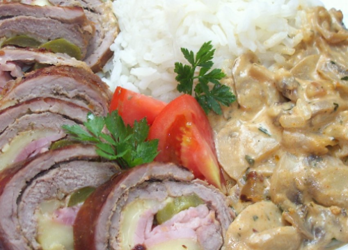 Recept za punjeni lungić sa špekom, sirom i gljivama