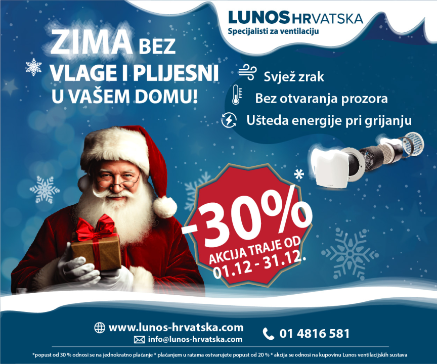 Iskoristite popust od 30 posto na Lunos ventilacijske sustave!