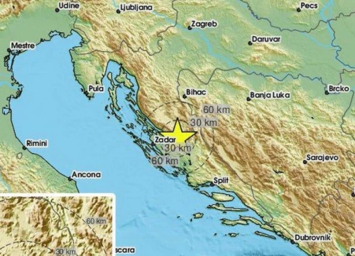 Potres umjerene jakosti kod Zatona Obrovačkog