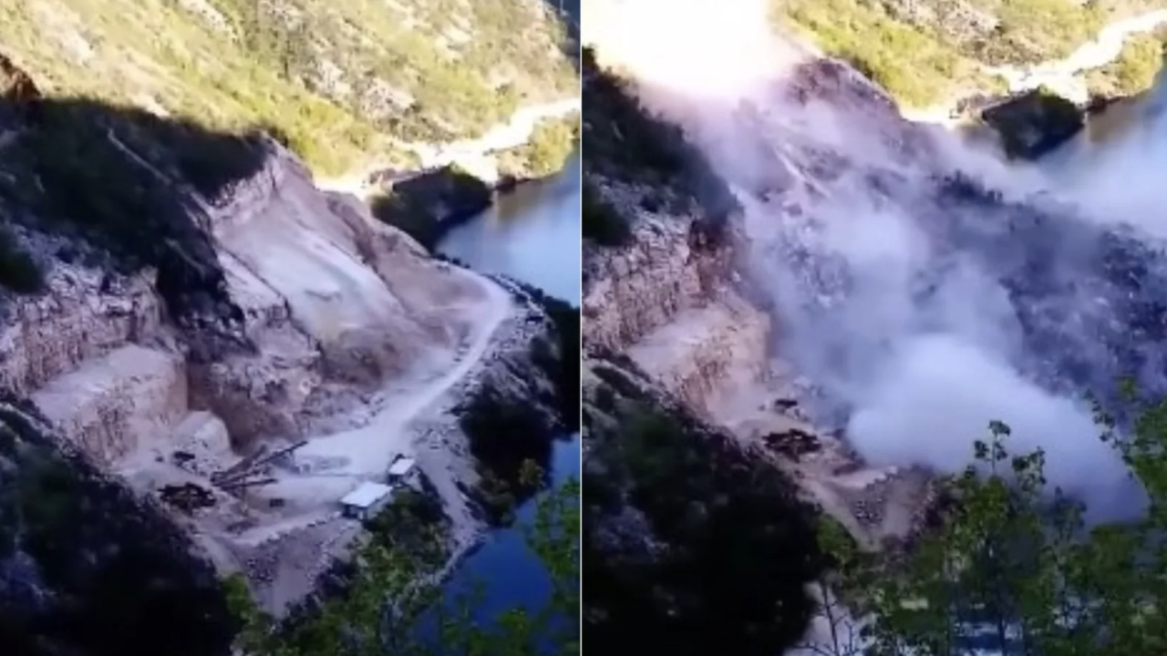 Nevjerojatna snimka odrona kod Mostara, tri automobila su završila u jezeru