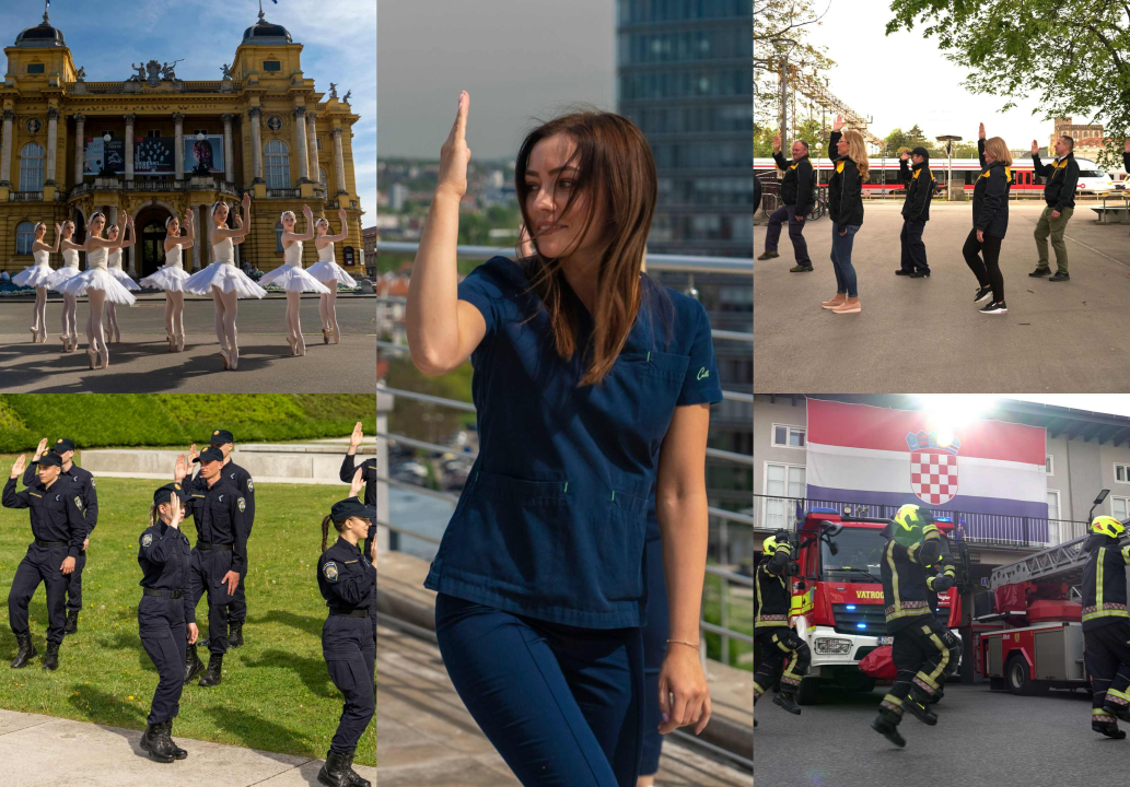 Medicinske sestre, poštari, policajci, vatrogasci i balerine zaplesali u ritmu Rim Tim Tagi Dima