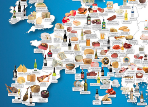 Objavljena mapa najboljih namirnica zemalja Europe: Slavonski pršut, paški sir te vino Plavac mali