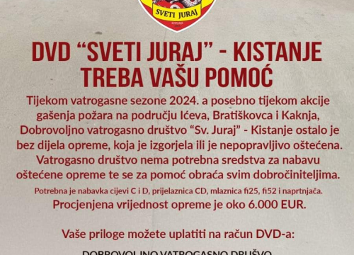 Fotografija 3 - Poziv donatorima: Pomozite DVD-u Kistanje u obnovi opreme stradale u gašenju požara u Ićevu i Bratiškovcima