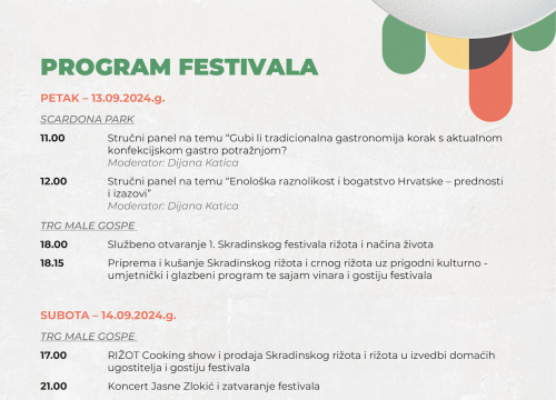 Fotografija 7 - Objavljen program dvodnevnog festivala u Skradinu: Putovanje kroz bogate okuse rižota