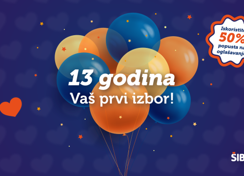 ŠibenikIN povodom 13. rođendana časti s 50 posto popusta na oglašavanje!