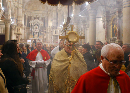 Fotografija 5 - Misom u katedrali i procesijom do crkve Svetog Duha započelo trajno euharistijsko klanjanje