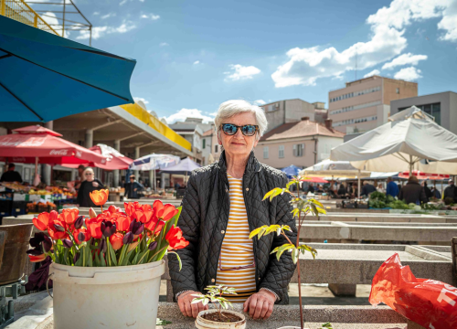 Fotografija 5 - Radmila na pijaci prodaje tulipane, ali i ukrase sa šibenskim motivima