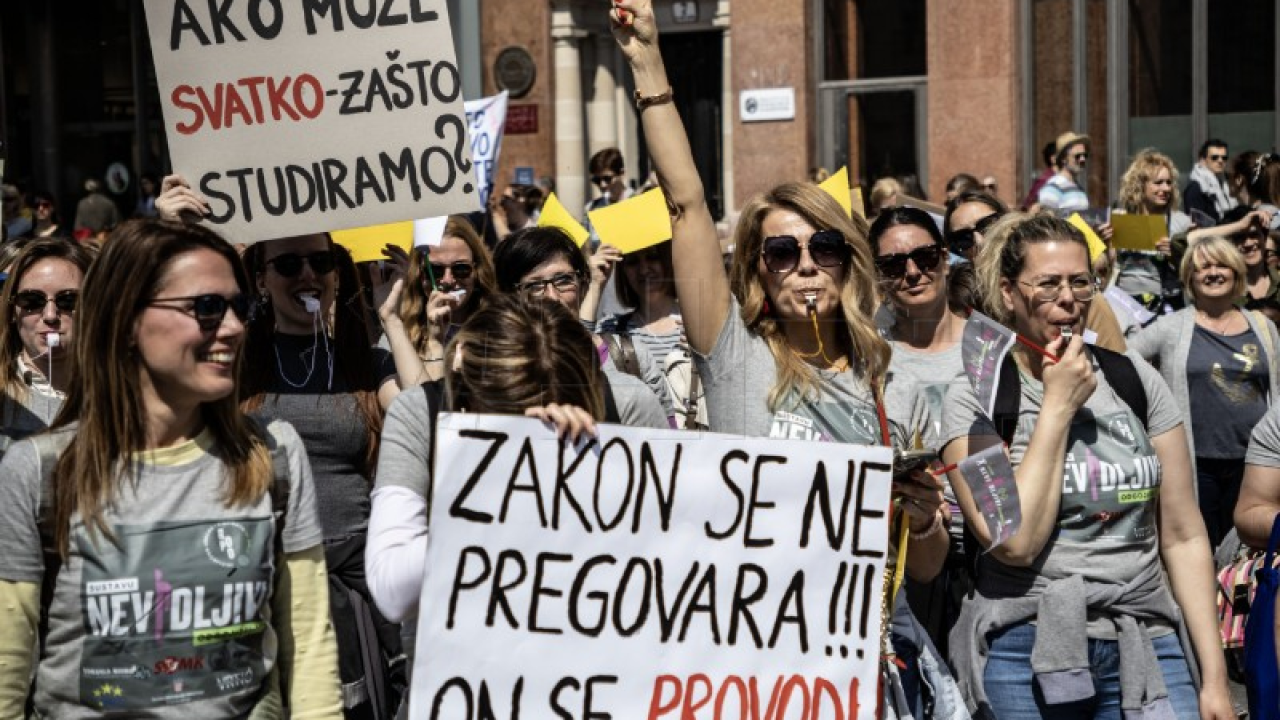 Loši uvjeti i niske plaće okupili odgojitelje na prosvjedu na Trgu bana Jelačića