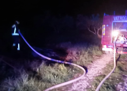 Fotografija 2 - Bilički vatrogasci u nedjelju navečer gasili požar u masliniku