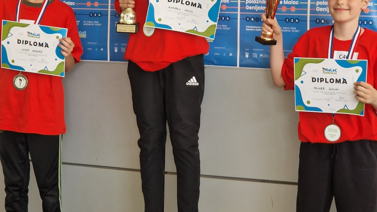 Malci Genijalci iz Šibenika rasturili Državno natjecanje iz mentalne aritmetike i matematike