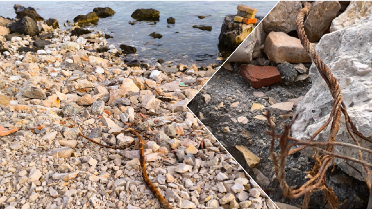 Plaža u Zablaću zatrpana šutom i zahrđalom armaturom. Mještani zabrinuti i ogorčeni, Grad šalje komunalnog redara