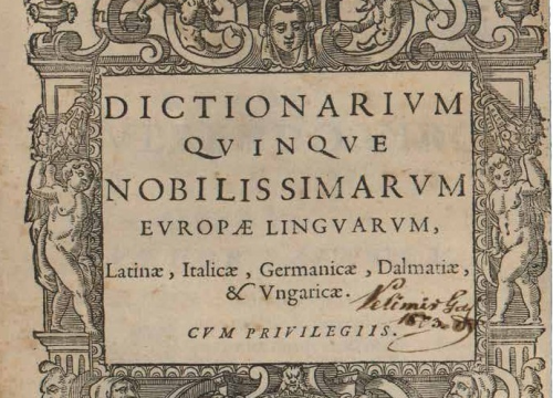 Leksikografsko remek-djelo Šibenčanina Fausta Vrančića: Na današnji dan objavljen prvi rječnik hrvatskog jezika