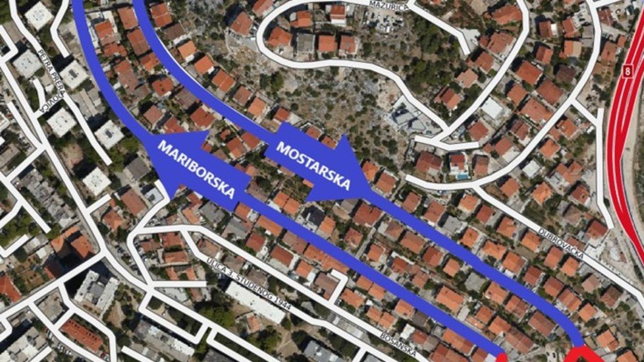 U petak u Mostarskoj i Mariborskoj ulici u Šibeniku stupa na snagu nova regulacija prometa
