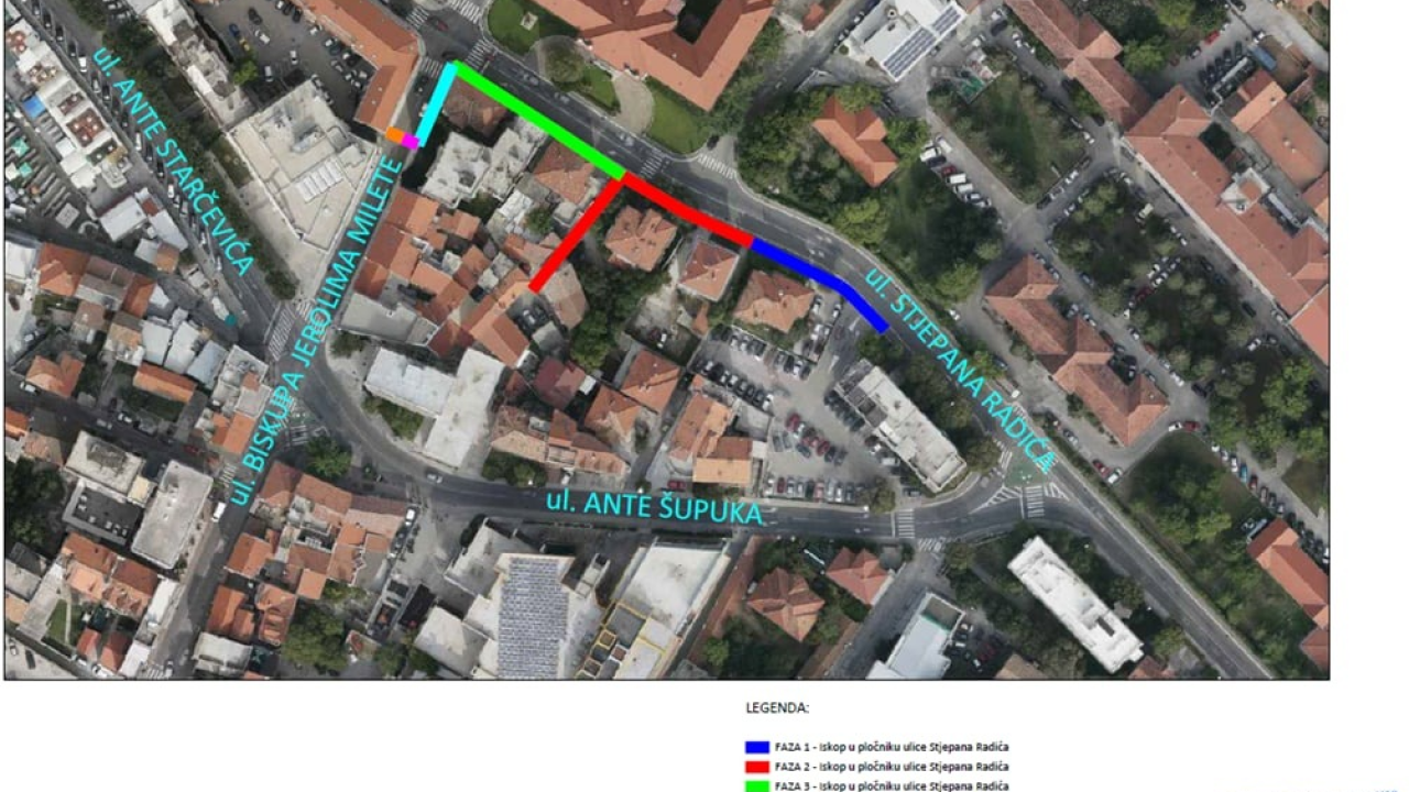 U Ulici Stjepana Radića u Šibeniku od idućeg tjedna radovi: 'Molimo za strpljenje i razumijevanje'